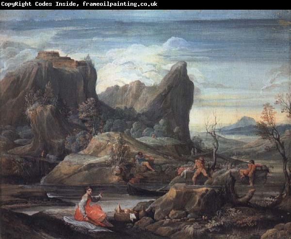 CARRACCI, Agostino Landscape with Bathers